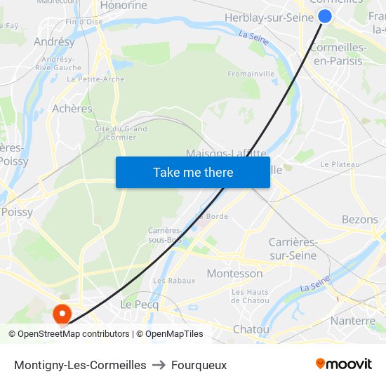 Montigny-Les-Cormeilles to Fourqueux map