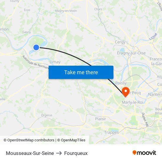 Mousseaux-Sur-Seine to Fourqueux map