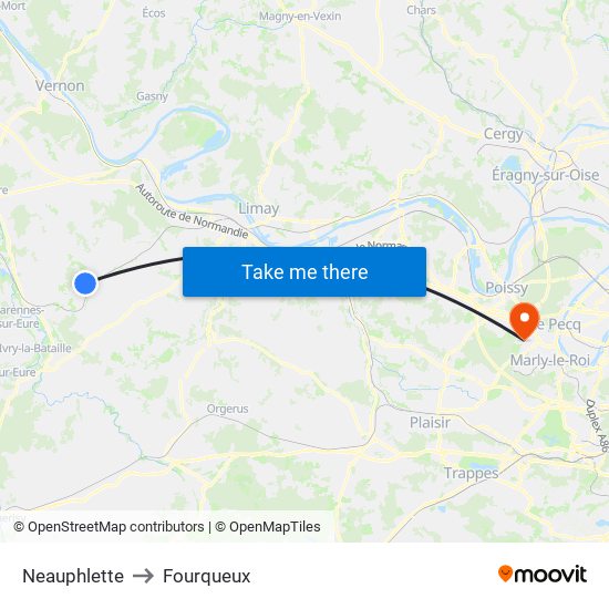 Neauphlette to Fourqueux map