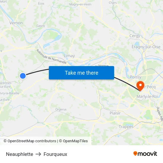 Neauphlette to Fourqueux map