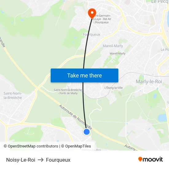 Noisy-Le-Roi to Fourqueux map