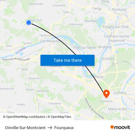 Oinville-Sur-Montcient to Fourqueux map