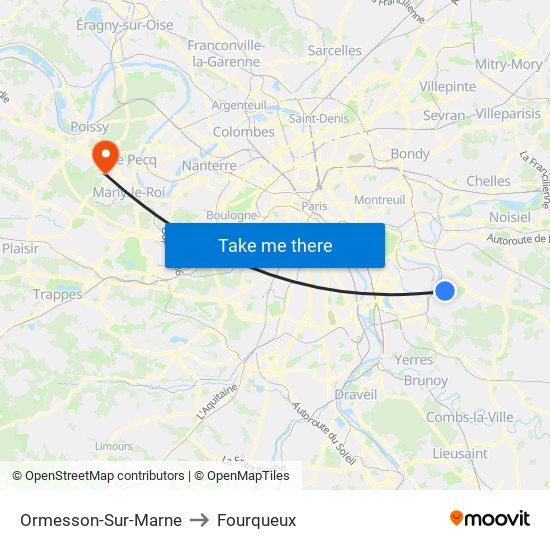 Ormesson-Sur-Marne to Fourqueux map