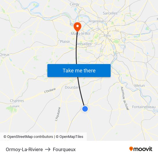 Ormoy-La-Riviere to Fourqueux map