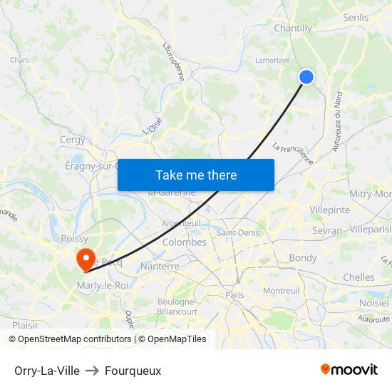 Orry-La-Ville to Fourqueux map