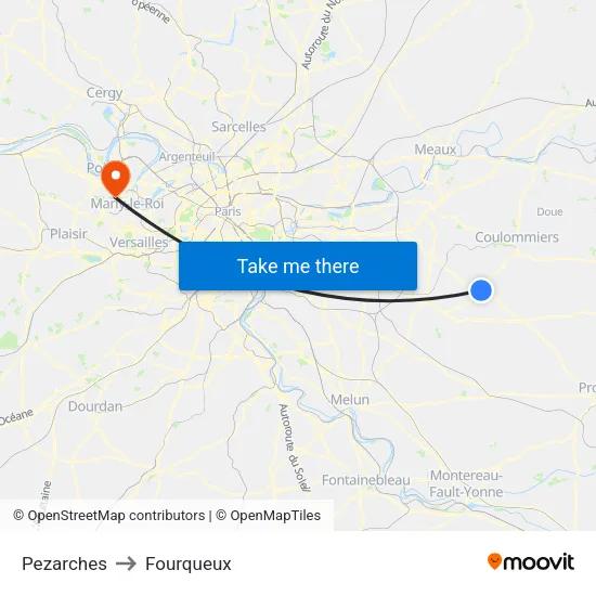 Pezarches to Fourqueux map