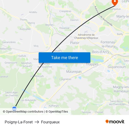 Poigny-La-Foret to Fourqueux map