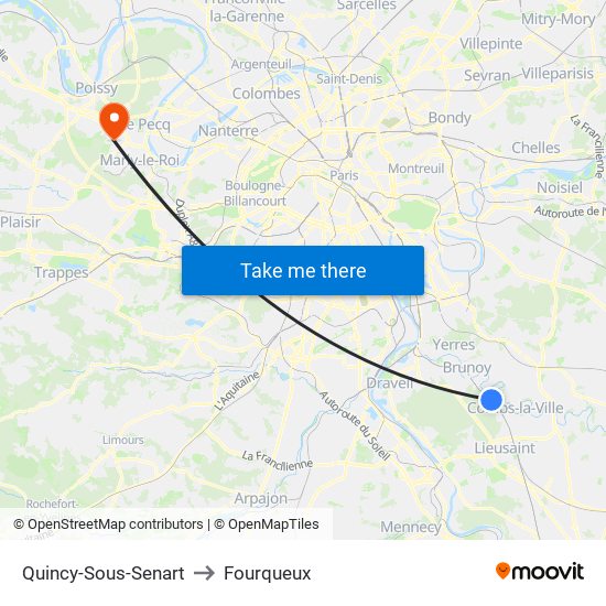 Quincy-Sous-Senart to Fourqueux map