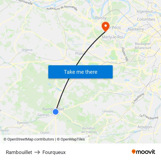 Rambouillet to Fourqueux map