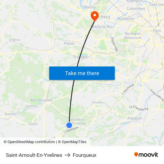 Saint-Arnoult-En-Yvelines to Fourqueux map