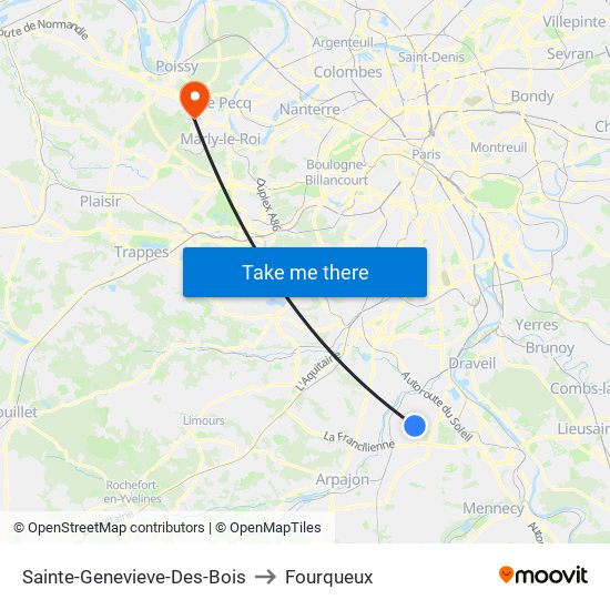 Sainte-Genevieve-Des-Bois to Fourqueux map