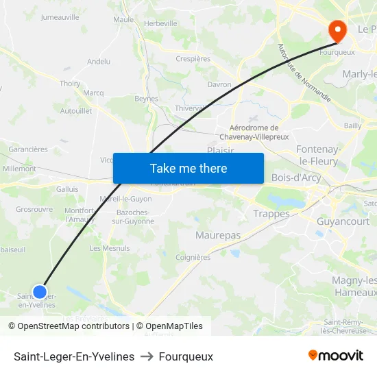 Saint-Leger-En-Yvelines to Fourqueux map