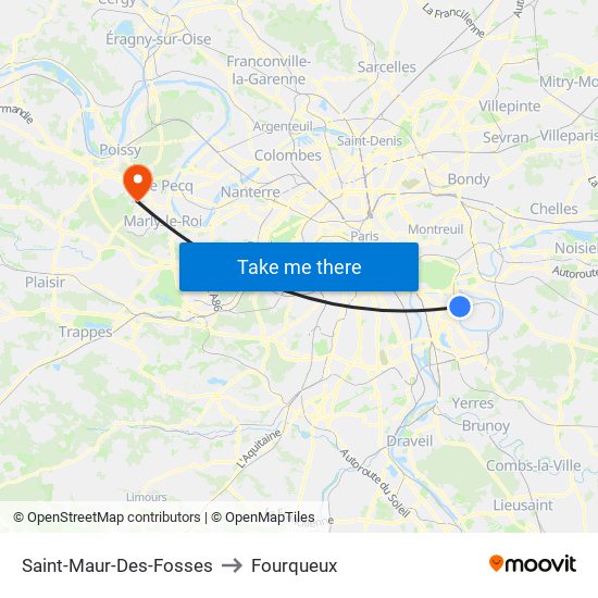 Saint-Maur-Des-Fosses to Fourqueux map