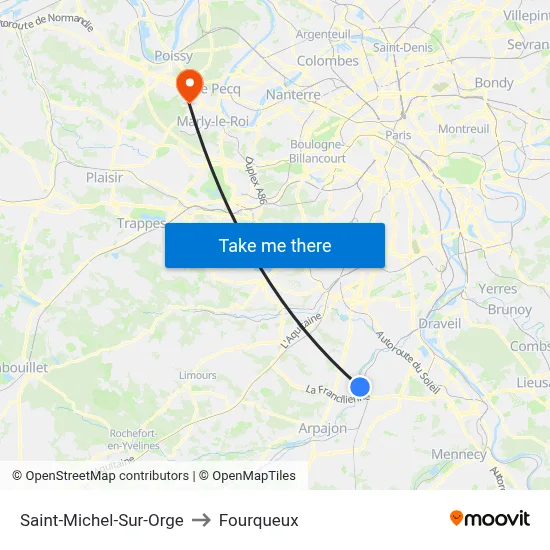 Saint-Michel-Sur-Orge to Fourqueux map