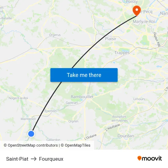 Saint-Piat to Fourqueux map