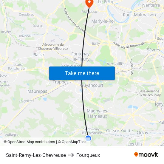 Saint-Remy-Les-Chevreuse to Fourqueux map