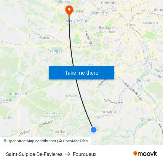 Saint-Sulpice-De-Favieres to Fourqueux map