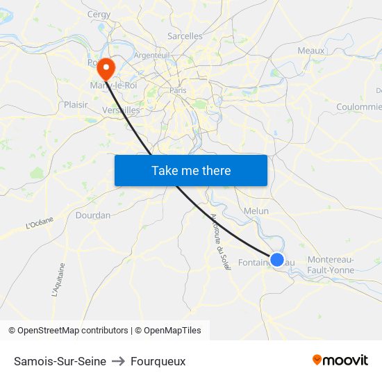 Samois-Sur-Seine to Fourqueux map