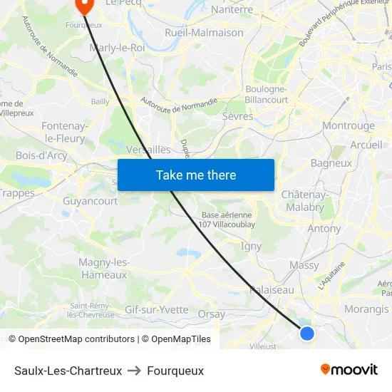 Saulx-Les-Chartreux to Fourqueux map