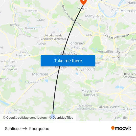Senlisse to Fourqueux map