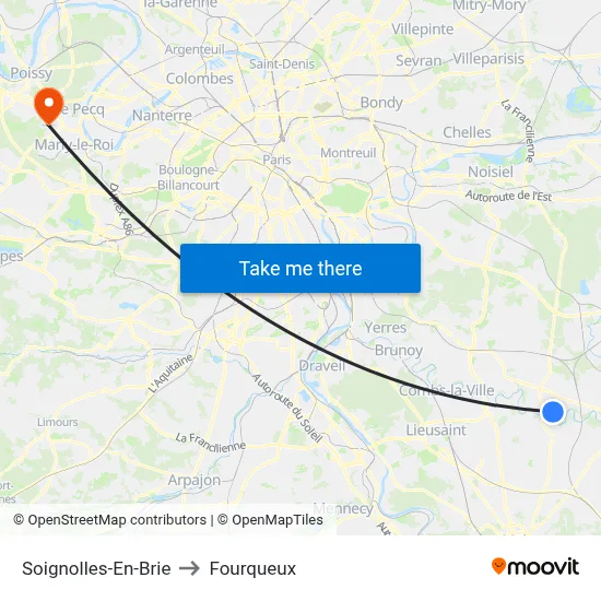 Soignolles-En-Brie to Fourqueux map
