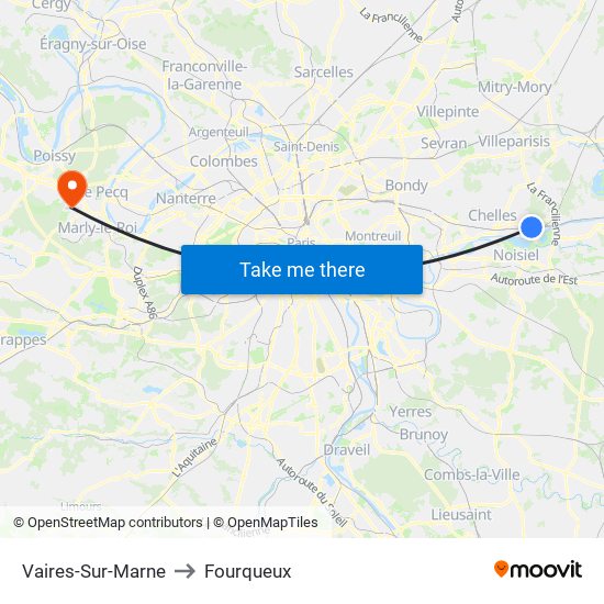 Vaires-Sur-Marne to Fourqueux map