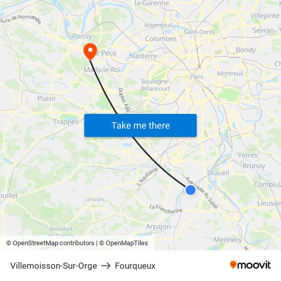 Villemoisson-Sur-Orge to Fourqueux map