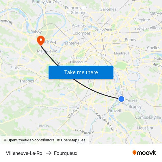 Villeneuve-Le-Roi to Fourqueux map