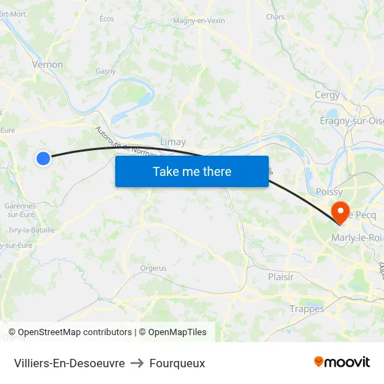 Villiers-En-Desoeuvre to Fourqueux map