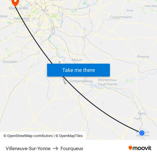 Villeneuve-Sur-Yonne to Fourqueux map