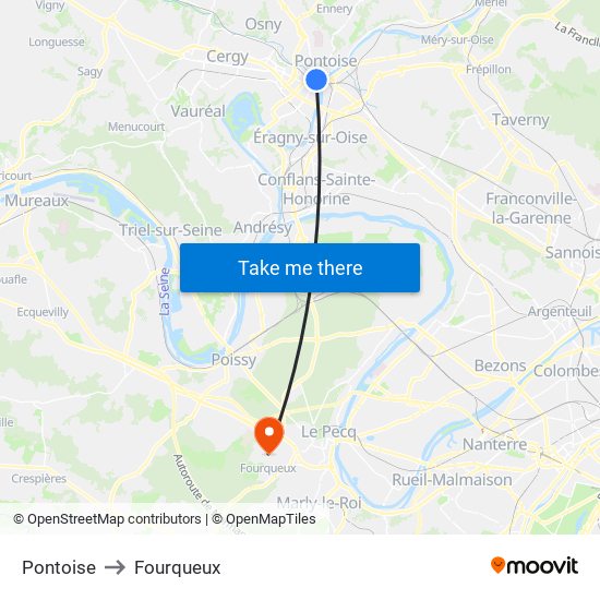 Pontoise to Fourqueux map