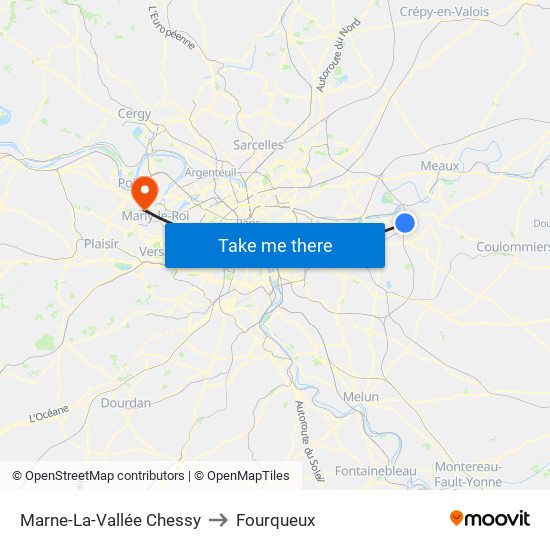 Marne-La-Vallée Chessy to Fourqueux map