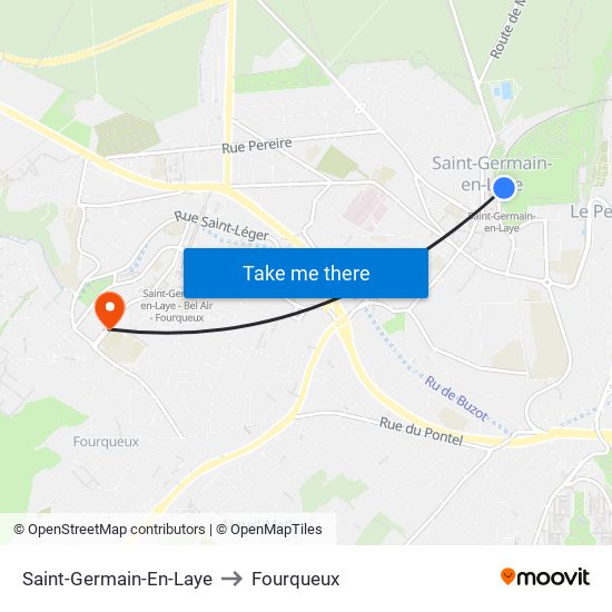 Saint-Germain-En-Laye to Fourqueux map