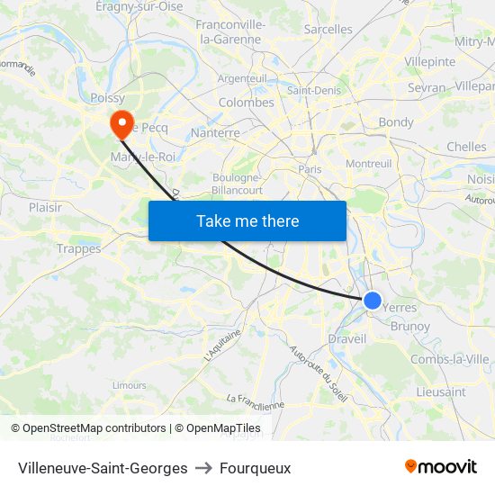 Villeneuve-Saint-Georges to Fourqueux map