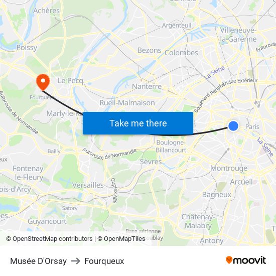 Musée D'Orsay to Fourqueux map