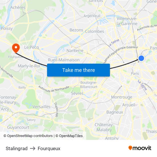 Stalingrad to Fourqueux map