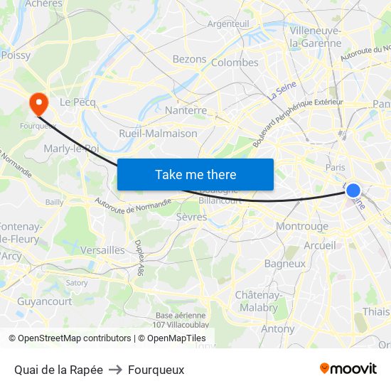 Quai de la Rapée to Fourqueux map