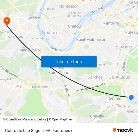 Cours de L'Ile Seguin to Fourqueux map