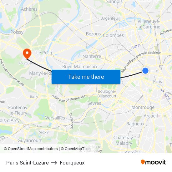 Paris Saint-Lazare to Fourqueux map