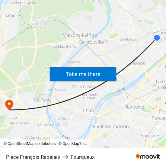 Place François Rabelais to Fourqueux map