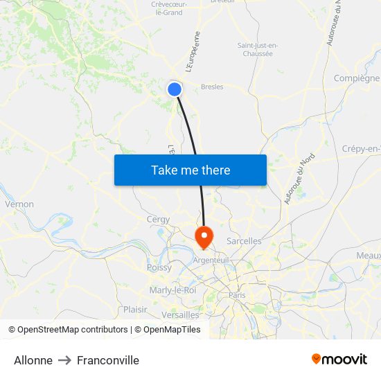 Allonne to Franconville map