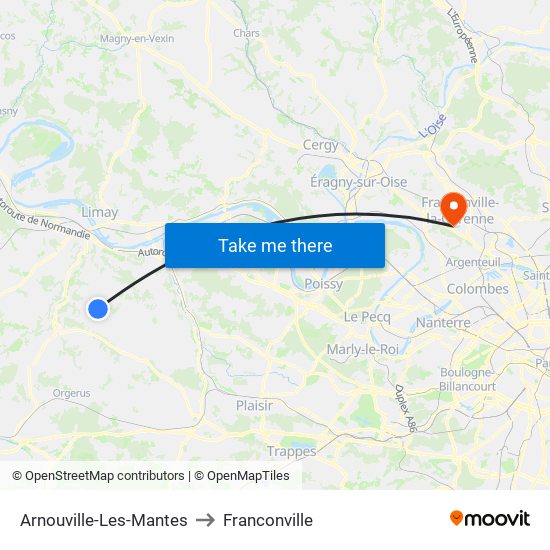 Arnouville-Les-Mantes to Franconville map