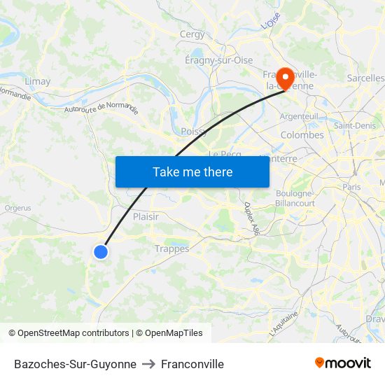 Bazoches-Sur-Guyonne to Franconville map