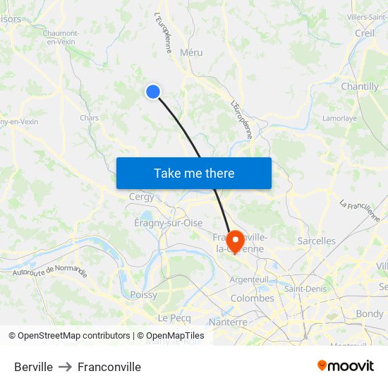 Berville to Franconville map