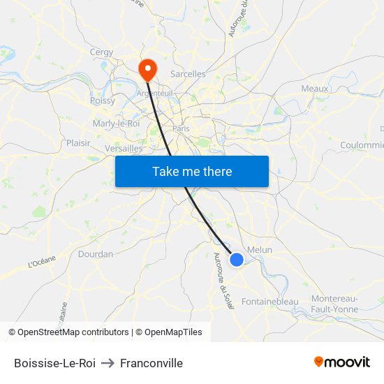 Boissise-Le-Roi to Franconville map