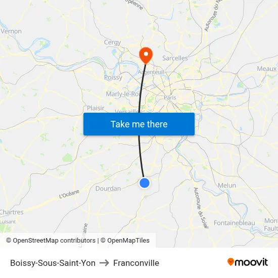 Boissy-Sous-Saint-Yon to Franconville map