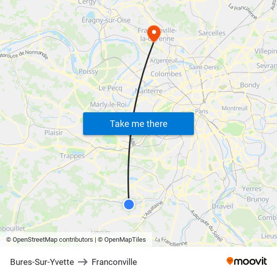 Bures-Sur-Yvette to Franconville map
