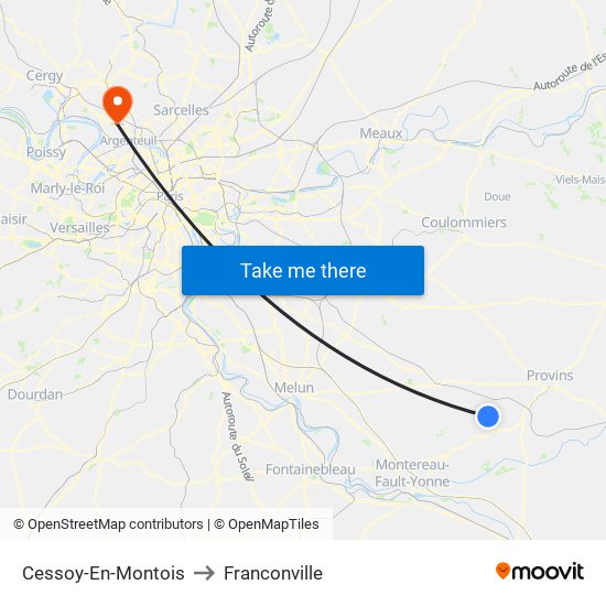 Cessoy-En-Montois to Franconville map