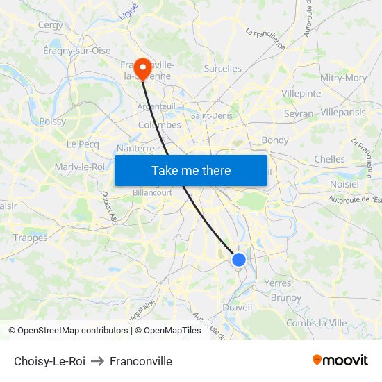 Choisy-Le-Roi to Franconville map