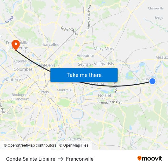 Conde-Sainte-Libiaire to Franconville map